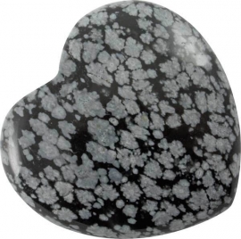 Hart Sneewvlok Obsidiaan 42 x 40 mm
