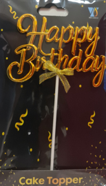 Cake Topper Happy Birthday Goud