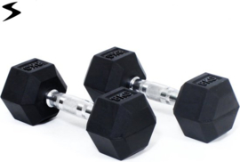 HEX | Rubberen dumbell - 8 kg set