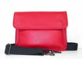 Leren crossbody schoudertasje no-nonsense rood