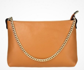 Trendy leren crossbody schoudertasje chain | div kleuren