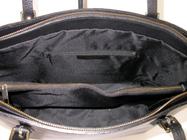 IT Bag ruime leren shopper met ritsvak voorkant zwart
