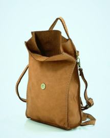 Vintage leren telefoontasje / crossbody trendy tan