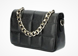 IT BAG Quilted leren schoudertasje flap & chain | 4 kleuren