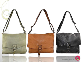 Vintage basic leren schoudertas / crossbody | 3 kleuren