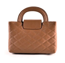 IT BAG Quilted leren schoudertasje flap en draaisluiting zwart