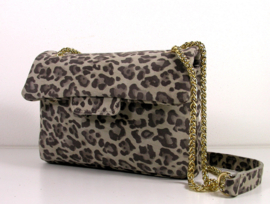 IT BAG Leren schoudertasje nubuck leer panter