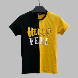 T-shirt - Hello geel