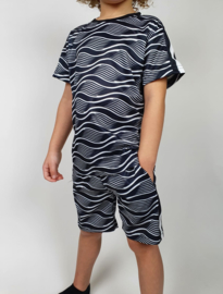 Twee delige set - Black and white waves