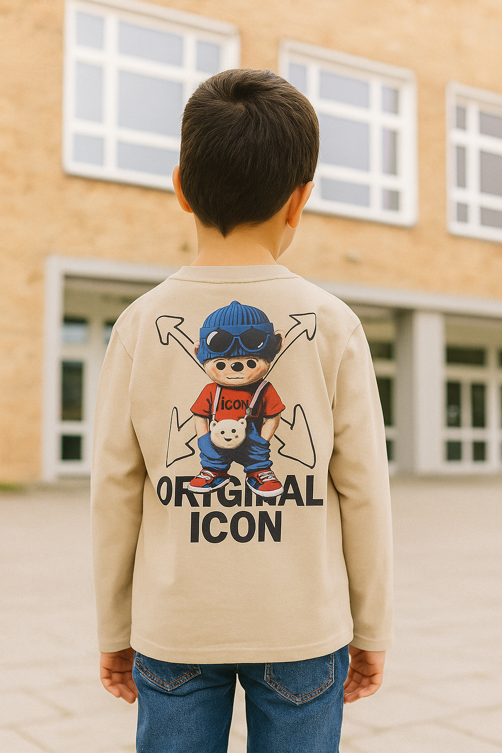 Longsleeve  - Icon jeans beige