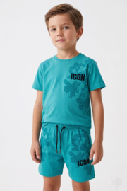 Twee delige set - Icon flowers turqoise