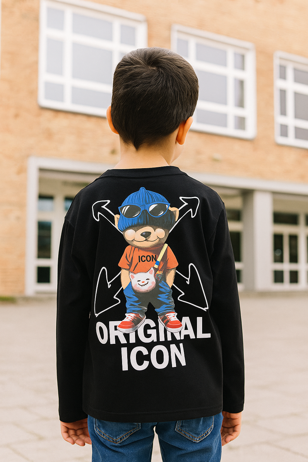 Longsleeve  - Icon jeans black