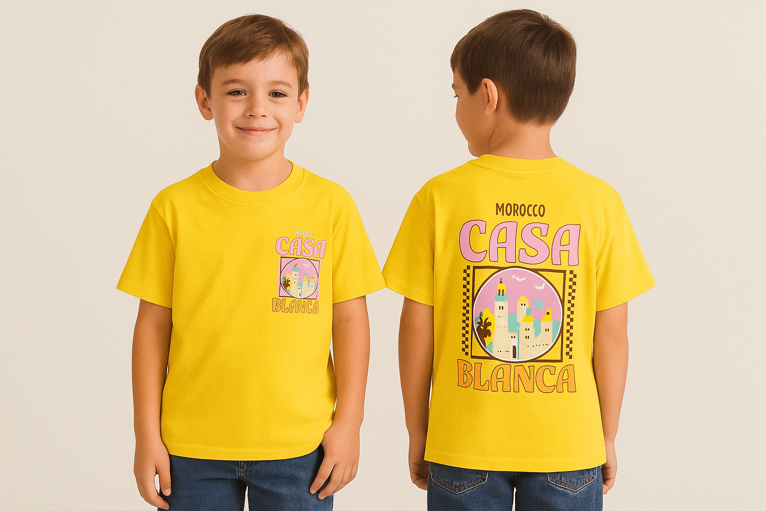 T-shirt - "Casablanca" geel
