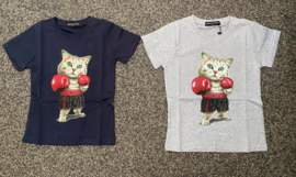 T-shirt - Fighting Cat navy