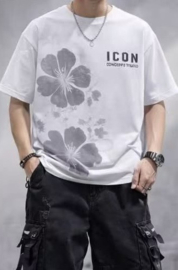T-shirt - Icon Flowers wit
