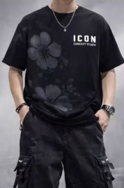 T-shirt - Icon Flowers zwart