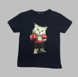 T-shirt - Fighting Cat navy