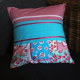 Kussenhoes serie 'Patchwork' rood