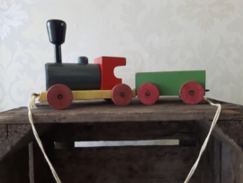 Vintage houten trein met wagon
