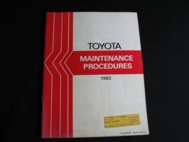 Werkplaatshandboek Toyota onderhoud personenauto's en bedrijfwagens (1982)