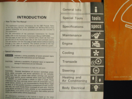 Werkplaatshandboek Honda Prelude (1979, 1980 en 1981) supplement