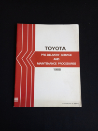 Werkplaatshandboek Toyota leveringsprocedures en onderhoud (1988)