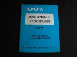 Werkplaatshandboek Toyota onderhoud bedrijfswagens (1979)