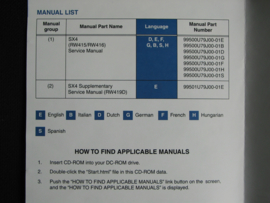 Workshop CD manual Suzuki SX4 (RW415, RW416 and RW419D) (June 2006)