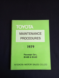 Werkplaatshandboek Toyota onderhoud personenauto's (1979)