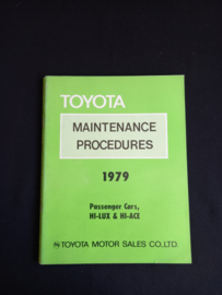 Workshop manual Toyota maintenance passenger cars (1979)