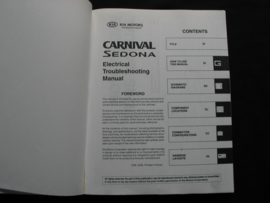 Werkplaatshandboek Kia Carnival/ Kia Sedona (2006) elektrische troubleshooting