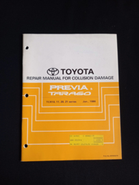 Werkplaatshandboek Toyota Previa en Tarago carrosserie reparaties (TCR10, TCR11, TCR20 en TCR21 series)