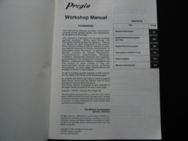 Werkplaatshandboek Kia Pregio (2002) supplement