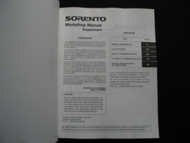 Workshop manual Kia Sorento (2004) supplement
