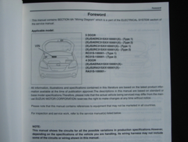 Workshop manual Suzuki Liana (RH413 and RH416) wiring diagrams