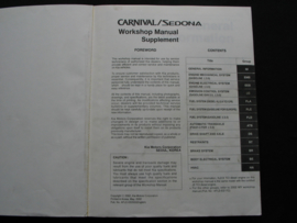 Werkplaatshandboek Kia Carnival/ Kia Sedona (2003) supplement