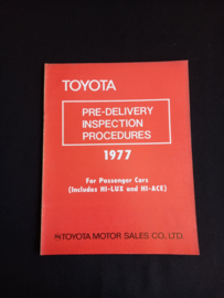 Werkplaatshandboek Toyota leveringsprocedures personenauto's (1977)