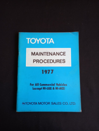 Werkplaatshandboek Toyota onderhoud bedrijfswagens (1977)