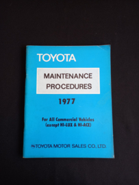Workshop manual Toyota maintenance commercial vehicles (1977)