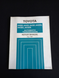 Workshop manual Toyota A40D, A42D, A43D, A42DL, A43DL and A43DE automatic transmission