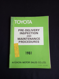 Werkplaatshandboek Toyota leveringsprocedures en onderhoud (1981)