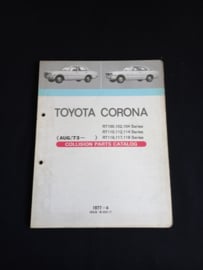 Onderdelenboek Toyota Corona (RT100, RT102, RT104, RT110, RT112, RT114, RT116, RT117 en RT118 series) (augustus 1973)