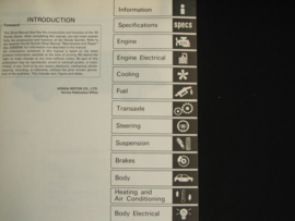 Werkplaatshandboek Honda Quintet (1981) constructie en functie