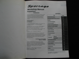 Workshop manual Kia Sportage (1998) supplement