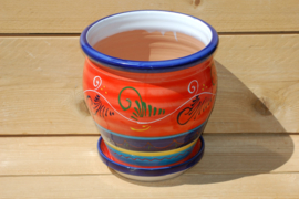 Tuinpot bol Rameado Butano 26 x 24 cm met schotel