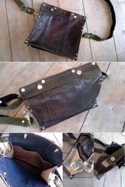 Medium Leather Bag | Prachtige leren tas van vintage jas