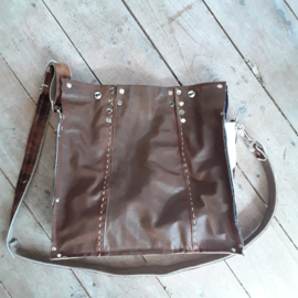 Big Bag | Grote leren tas van vintage jas