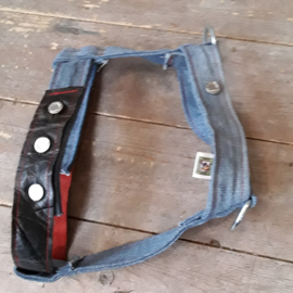 Hondentuig jeans & leer Maat M