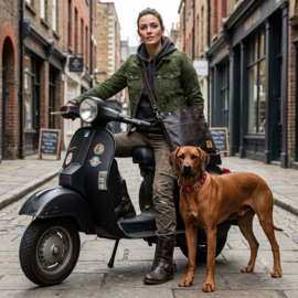 Big Bag | Leren tas van vintage motorjas