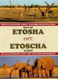 Etoscha Karte und Tierbestimmung